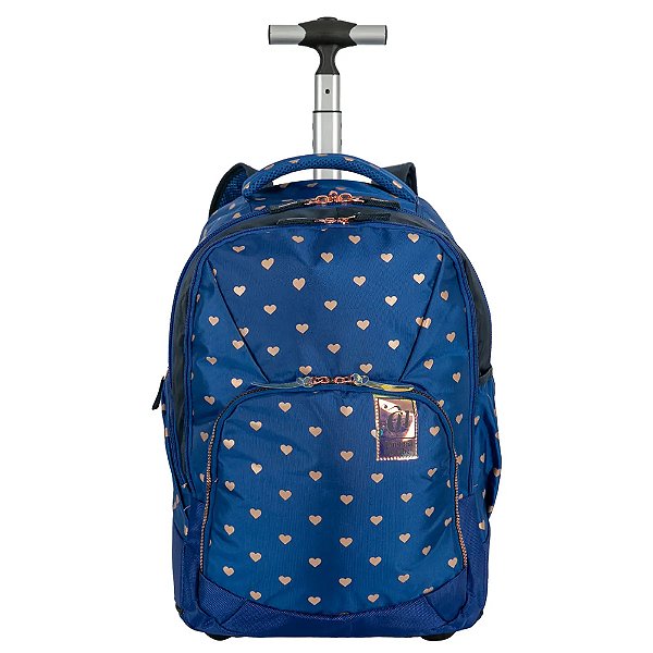 Mochila Sestini Com Carrinho 2 Comp Capricho Wishes Azul