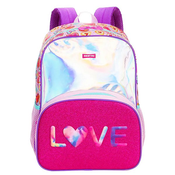 Mochila Sestini X Love Escolar Grande Colorido