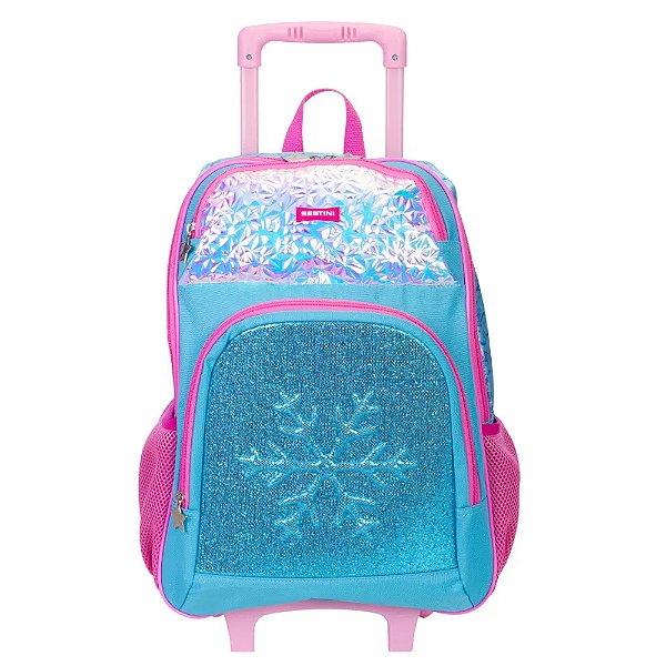 Mochila Sestini Com Rodinhas Y Fantasy Escolar Azul e Rosa