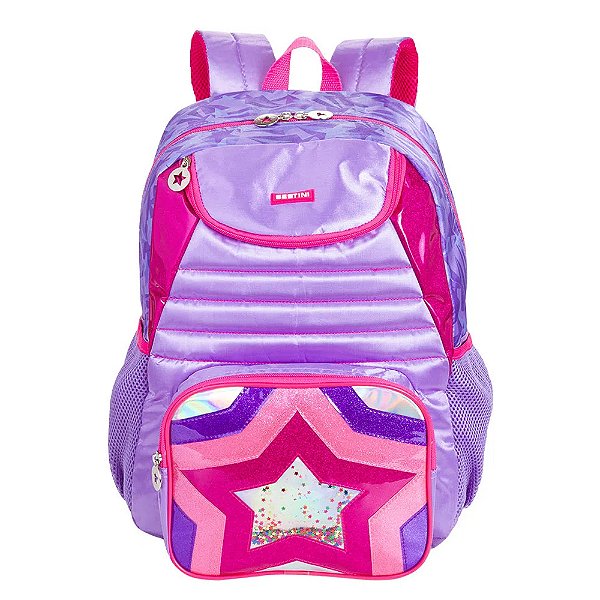 Mochila Sestini Y Star Escolar Grande Roxo Lilás