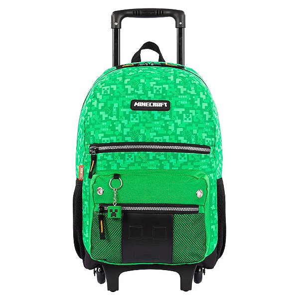 Mochila Sestini Com Rodinhas Escolar Minecraft Camuflado 2
