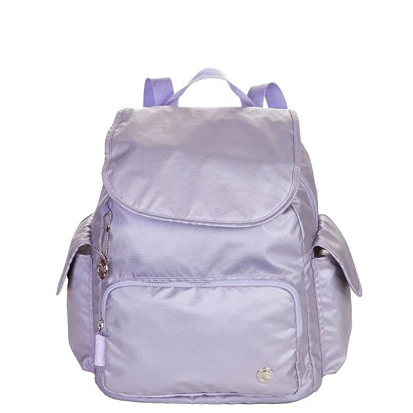 Mochila Sestini Média com Tampa Paul Frank Lilás Metálico
