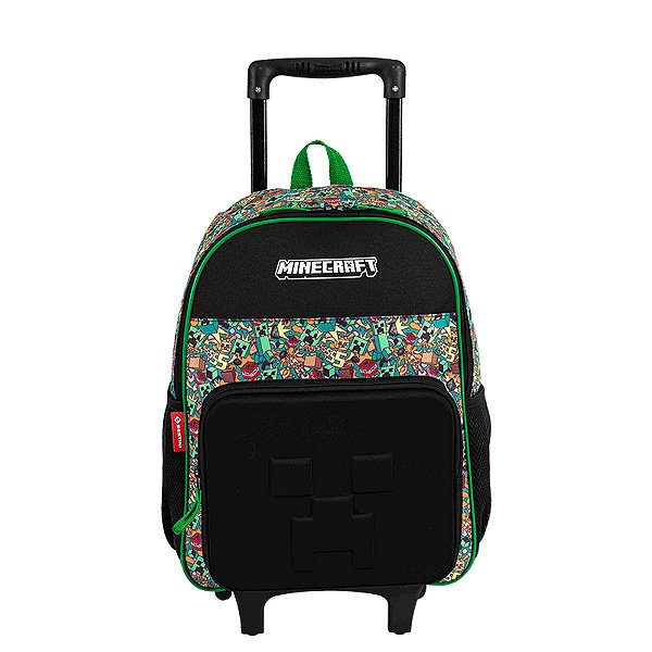 Mochila Sestini com Rodinhas Grande Minecraft X Funtage