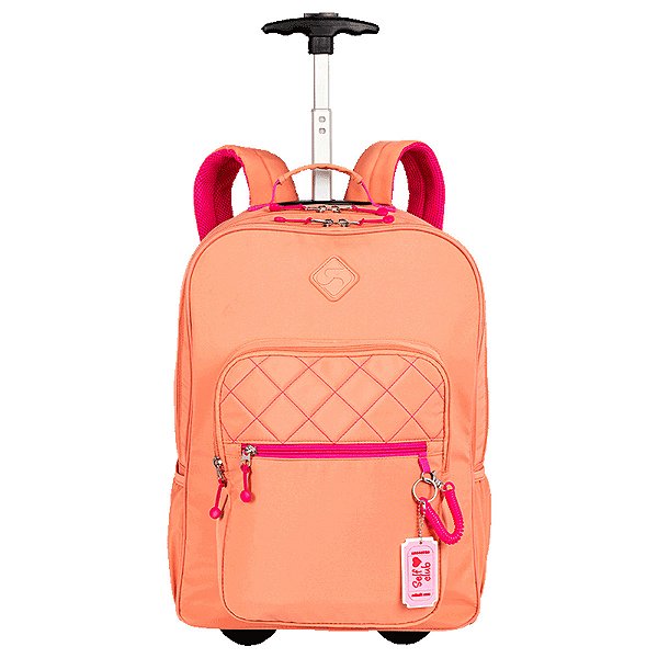 Mochila Sestini com rodinhas Lover Laranja Pêssego