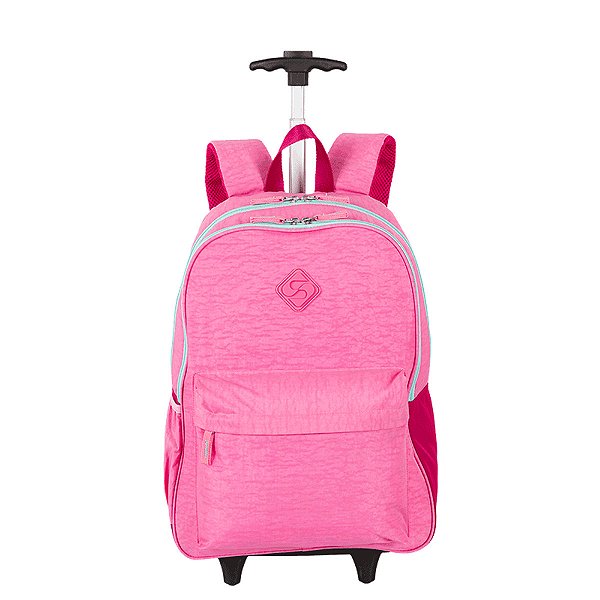 Mochila Sestini com Rodinhas Rollingg Crinkle 2 Double Rosa