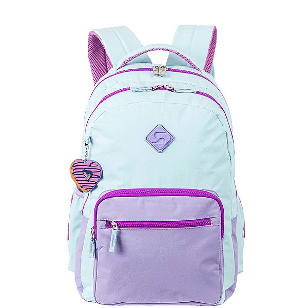 Mochila Sestini 2 Compartimentos College Crinkle 4 Azul Roxo