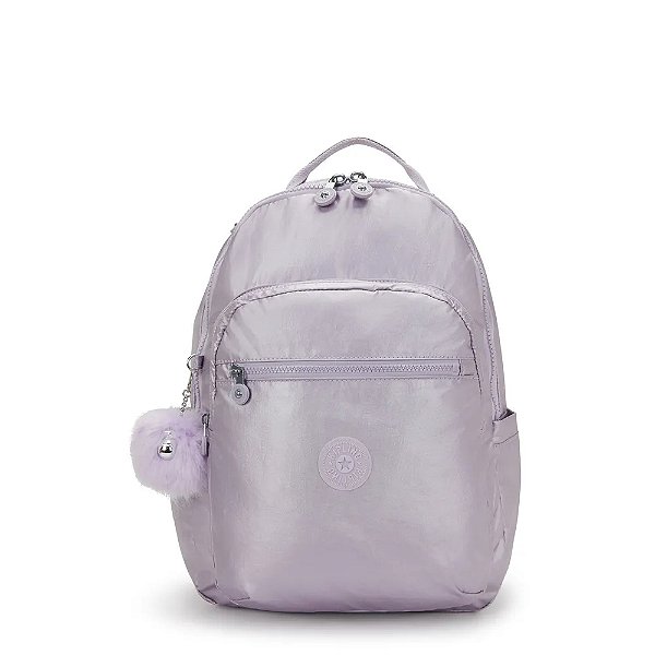 Mochila Kipling Seoul Lilac M Met BTS Feminino Lilas