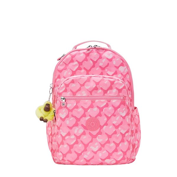 Mochila Kipling Seoul Estampado Adorable Hearts Rosa
