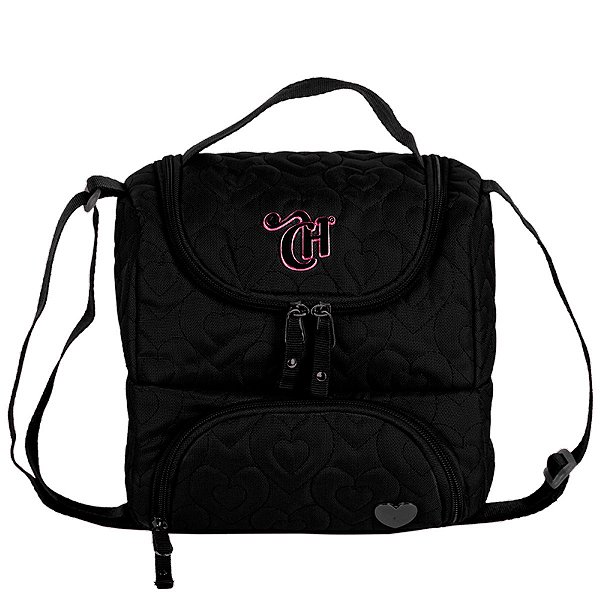 Lancheira Sestini 2 Comp Abertura em U Capricho Crush Preto