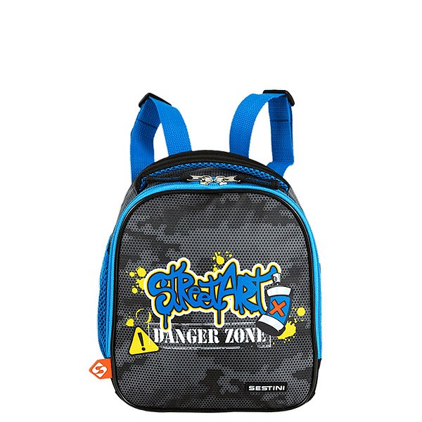 Lancheira Grande Sestini Grafitti Colorido Preto