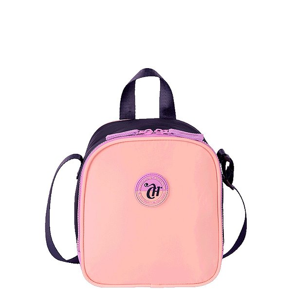 Lancheira Sestini Grande Capricho Block Pêssego e Lilás