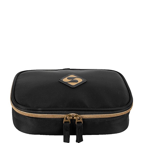 Estojo Sestini Box Nailon Neogold Unissex Ouro e Preto