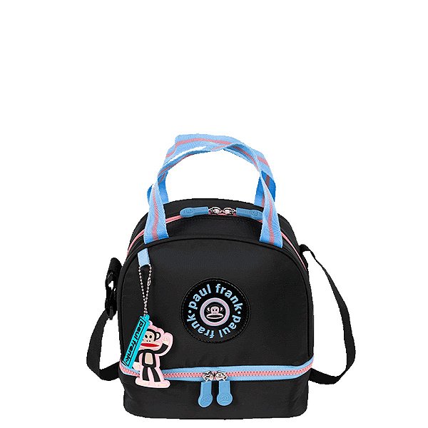 Lancheira Sestini 2 Comp Paul Frank Fun Unissex Preto e Rosa