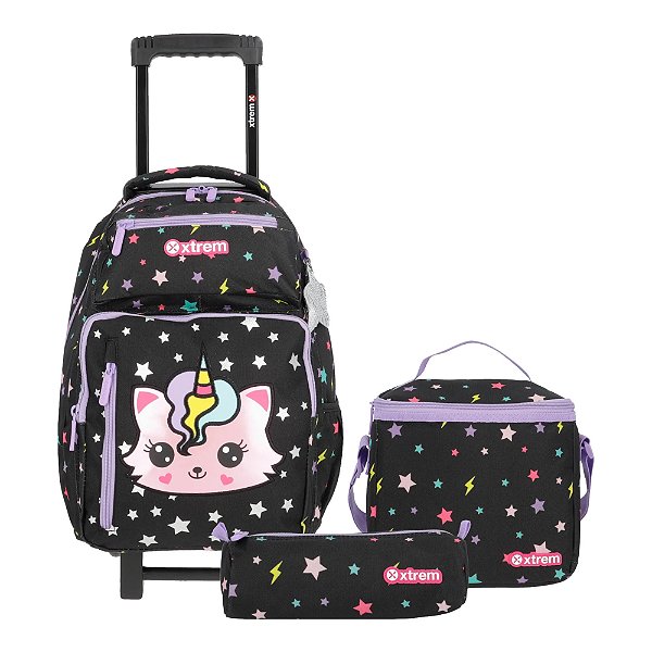 Kit Xtrem Mochila 3 Peças New Run Pack 4xt Gato Preto