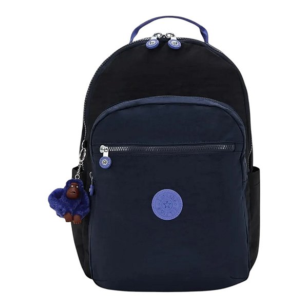 Mochila Kipling Seoul Escola Feminino True Block Azul