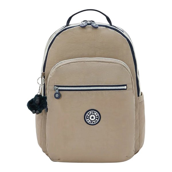 Mochila Kipling Seoul Lap Soft Taupe C Unissex Bege