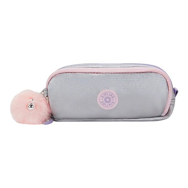 Estojo Kipling Gitroy Silver Glow Met Feminino Prata