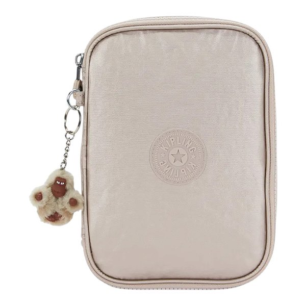 Estojo Kipling 100 Pens Metallic Glow Feminino Dourado