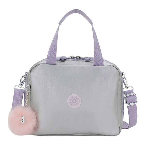 Lancheira Kipling Miyo Silver Glow Met Feminino Prata