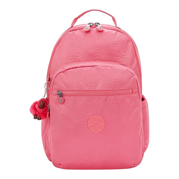 Mochila Kipling Seoul Lap Pink Swirl Bem Feminino Rosa