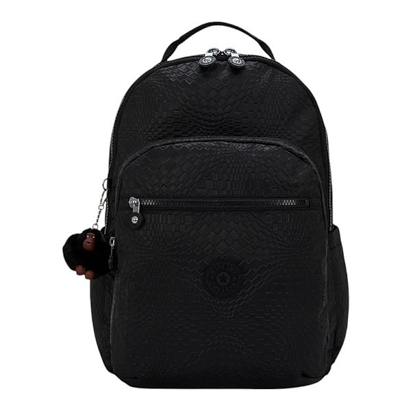 Mochila Kipling Seoul Lap Dimensional Emb Preto