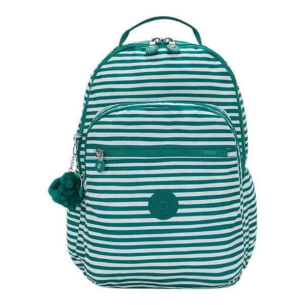 Mochila Kipling Seoul Lap Parasol Stripes Estampado Verde