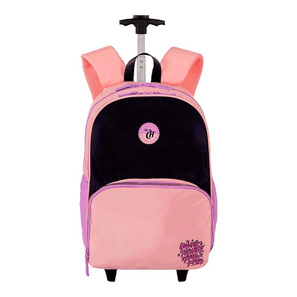 Mochila com Carrinho Sestini Capricho Block Pêssego Feminino