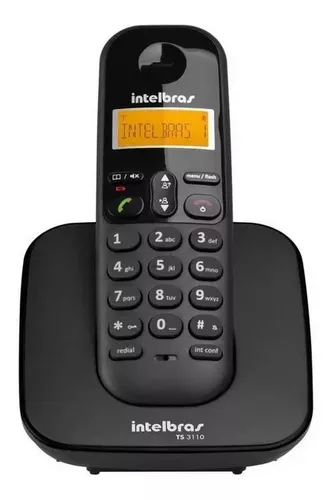 Telefone Sem Fio Intelbras Ts 3110 Preto Visor Luminoso Com Identificação de Chamadas