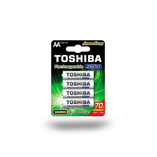 Pilha Recarregavel Aa 1,2v 2600mah Tnh6gae Toshiba - Com 4