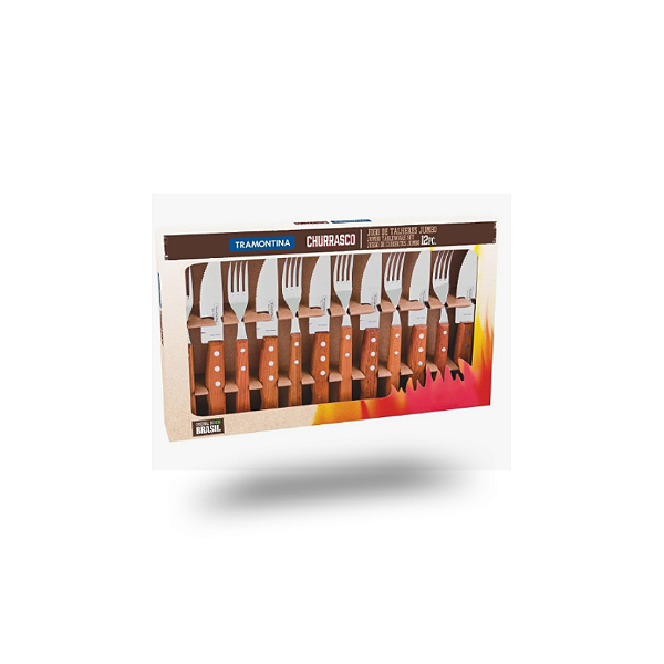 Jogo para Churrasco Tramontina 12 Peças Marrom