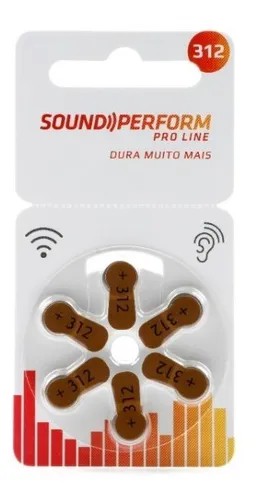BATERIA APARELHO AUDITIVO C/6 312 SOUND PERFORM PRO LINE