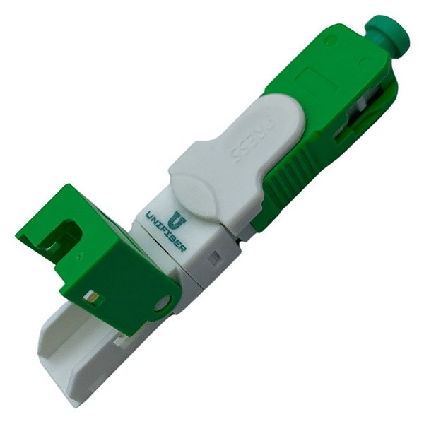 Conector Óptico Rápido Sc/apc Verde Monomodo Click Reutilizável Unifiber
