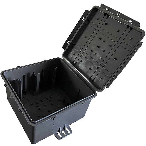 Caixa Hermética Plástica Preta Plus 25 X 25 X 15cm Multitoc