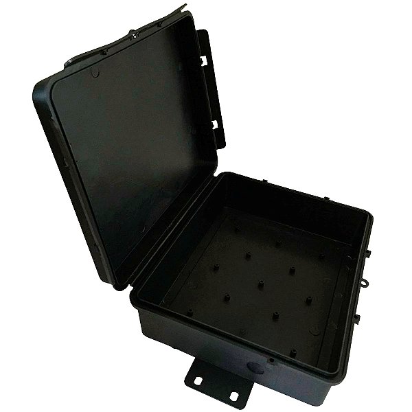 Caixa Hermética Plástica Preta Padrão 25 X 20 X 8cm Multitoc