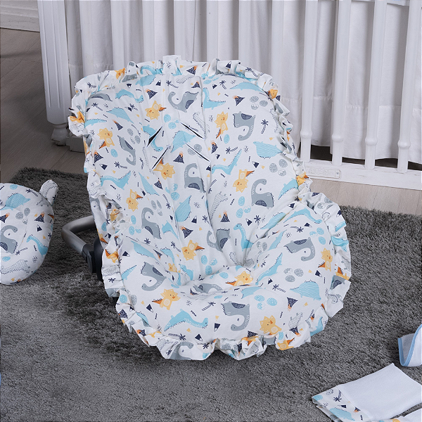 Capa Para Bebê Conforto Universal Dinossauro Azul