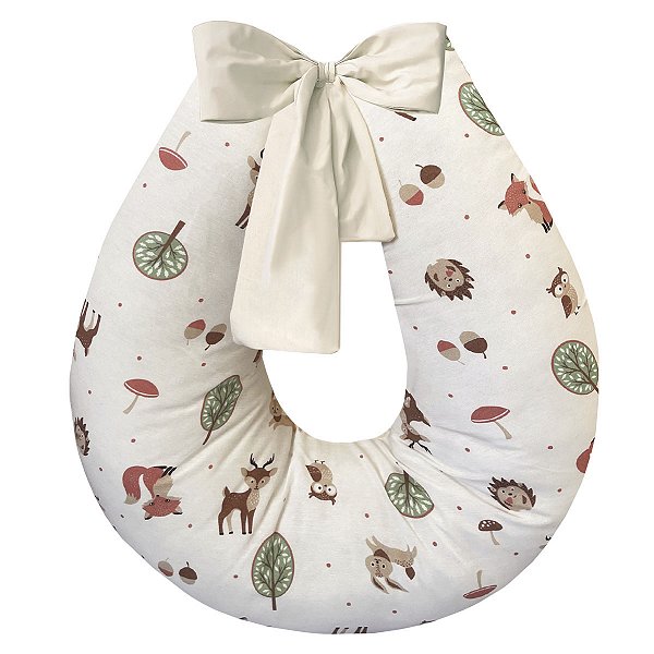 Almofada Amamentação Extra Grande Premium 100% Algodão Raposa