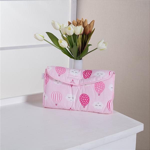 Trocador De Fraldas Portátil Impermeável Balão Pink