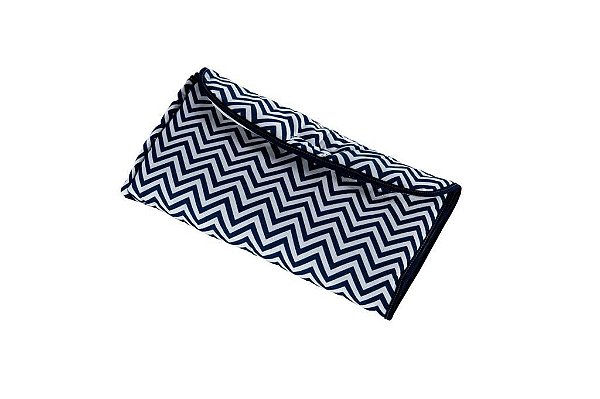 Trocador De Fraldas Portátil Impermeável Chevron Marinho