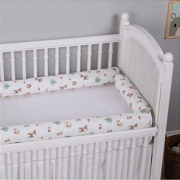 Kit Rolinho de Berço Bebê 100% Algodão Raposinha