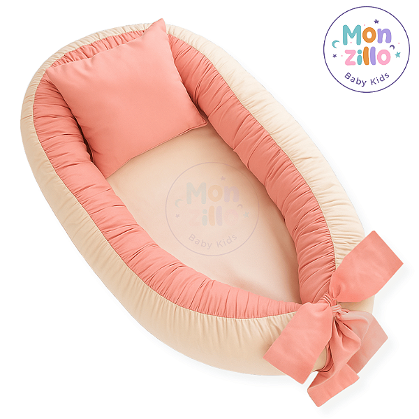 Ninho Para Bebê Redutor De Berço Micropercal 400 Fios Rose e Palha