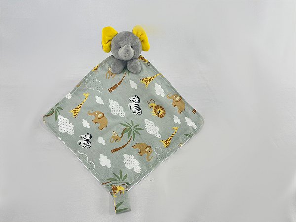 Naninha Bebê Com Prendedor de Chupeta Safari Cinza