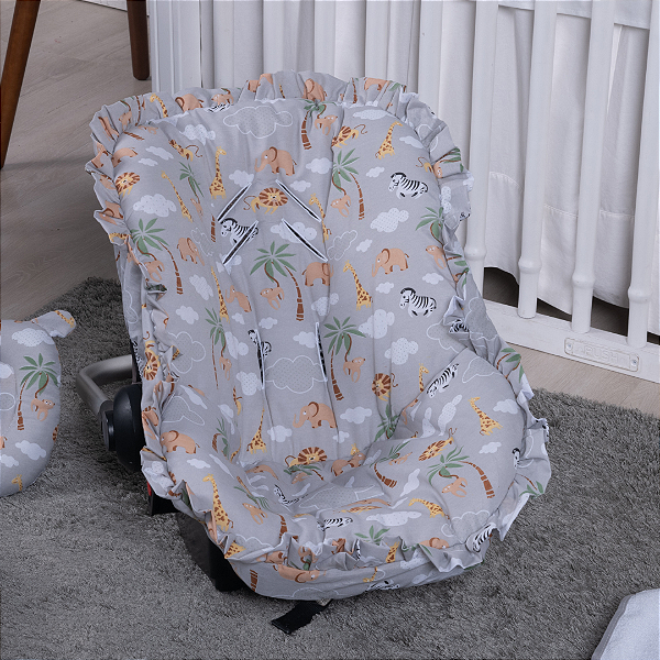Capa Para Bebê Conforto Universal Safari Cinza