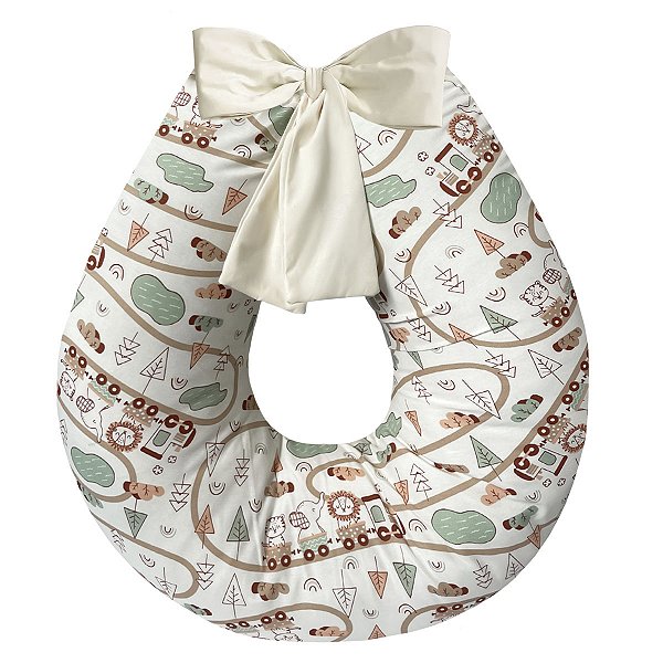 Almofada Amamentação Extra Grande Premium 100% Algodão Caminho Selva