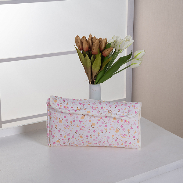 Trocador De Fraldas Portátil Impermeável Floral