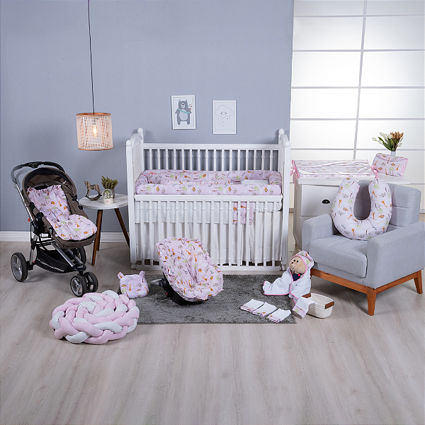 Kit Enxoval de Bebê Coleção Safari Rosa