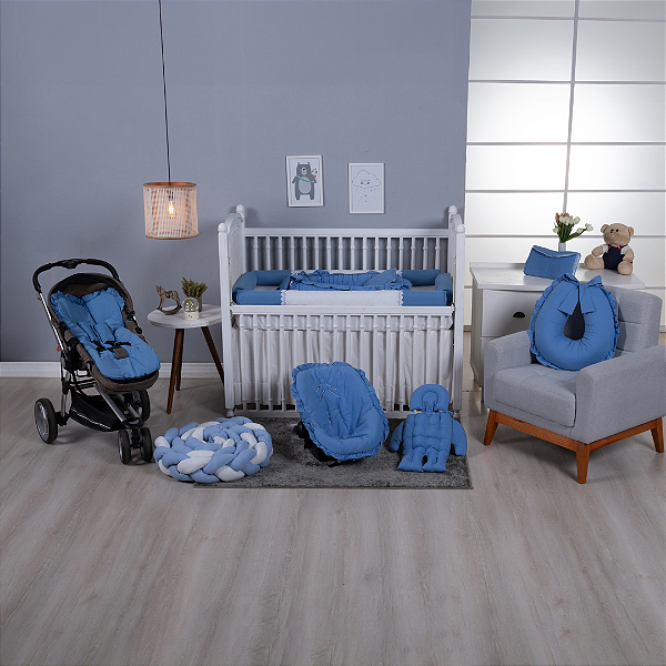 Kit Enxoval de Bebê Coleção Cor Lisa Azul