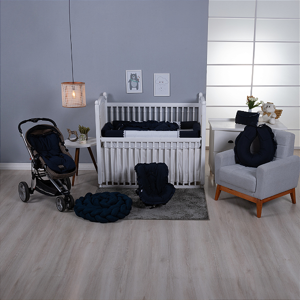 Kit Enxoval de Bebê Coleção Cor Lisa Azul Marinho