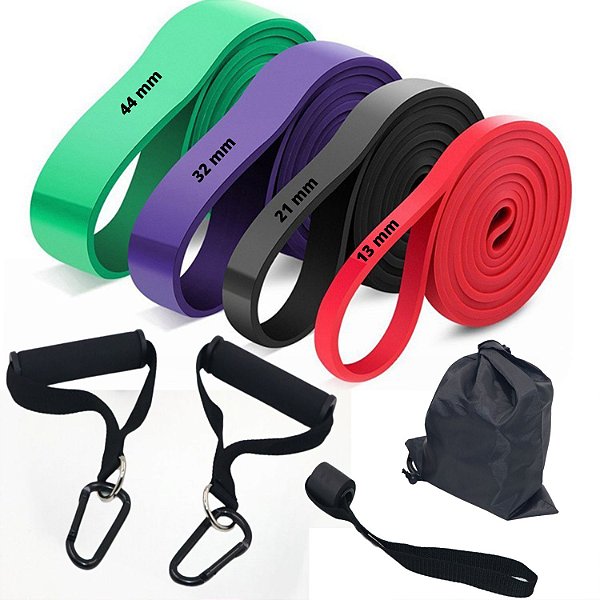 kit super band 4 intensidades com alça de mão e ancora porta