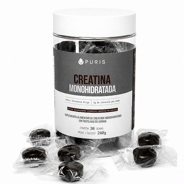 Creatina Monohidratada 3g em gomas- Puris - 30 gomas