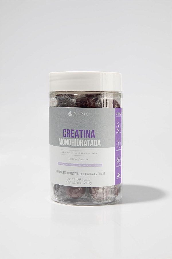 Creatina Monohidratada 3g em gomas- Puris - 30 gomas